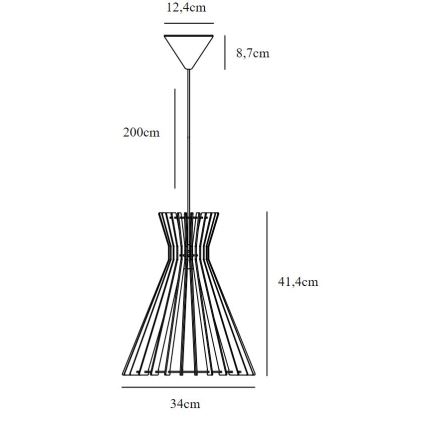 Nordlux - Csillár zsinóron GROA 1xE27/60W/230V