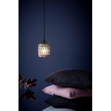 Nordlux - Csillár zsinóron HOLLYWOOD 1xE27/60W/230V átm. 10,8 cm füstös