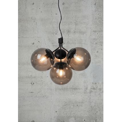 Nordlux - Csillár zsinóron IVONA 4xE27/28W/230V fekete