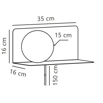 Nordlux - Fali lámpa polccal LILIBETH 1xE14/25W/230V kék