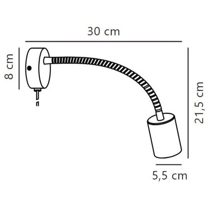 Nordlux - Fali flexibilis spotlámpa EXPLORE 1xGU10/7W/230V fekete