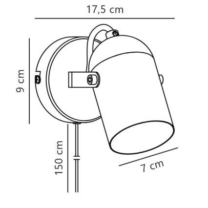 Nordlux - Fali spotlámpa LOTUS 1xE14/40W/230V
