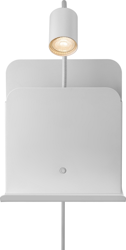 Nordlux - Fali spotlámpa polccal és USB-vel ROOMI 1xGU10/8W/230V fehér
