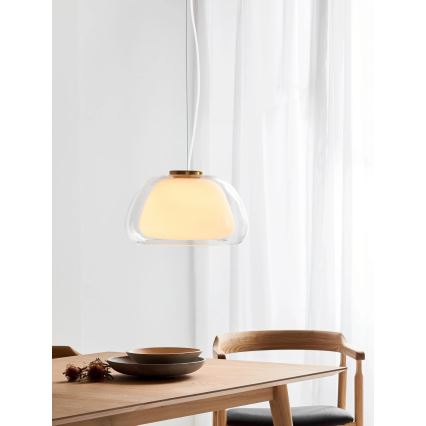 Nordlux - JELLY kábeles függeszték 1xE27/40W/230V fehér/átlátszó Ø 39 cm