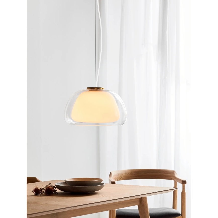 Nordlux - JELLY kábeles függeszték 1xE27/40W/230V fehér/átlátszó Ø 39 cm
