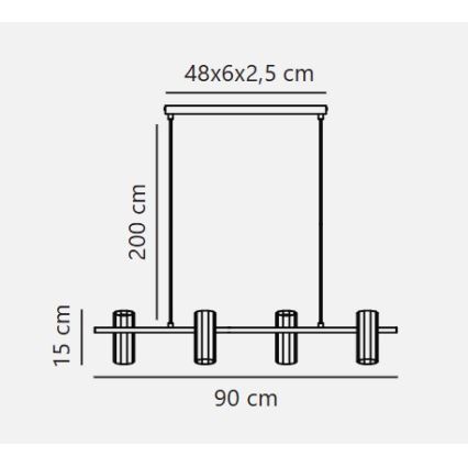 Nordlux - Kábeles csillár ALANIS 4xGU10/15W/230V sárgaréz