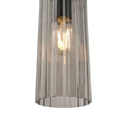 Nordlux - Kábellel függesztett MIELLA csillár 3xE27/25W/230V fekete/füstszínű