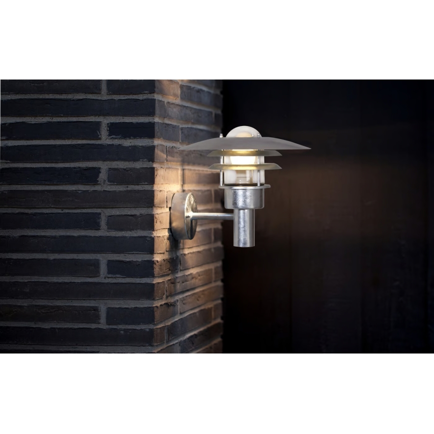 Nordlux - Kültéri fali lámpa LONSTRUP 1xE27/60W/230V IP44 ezüst