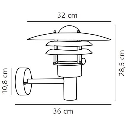 Nordlux - Kültéri fali lámpa LONSTRUP 1xE27/60W/230V IP44 ezüst