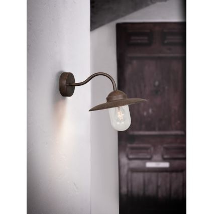Nordlux - Kültéri fali lámpa LUXEMBOURG 1xE27/60W/230V IP54 barna/patinás