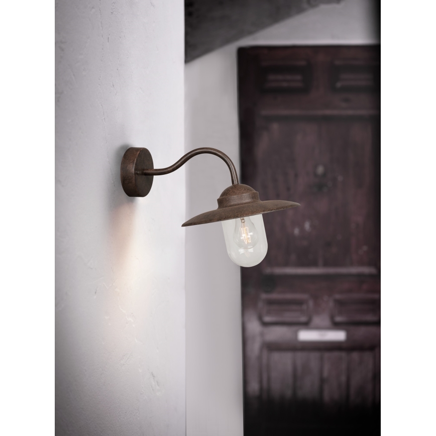 Nordlux - Kültéri fali lámpa LUXEMBOURG 1xE27/60W/230V IP54 barna/patinás