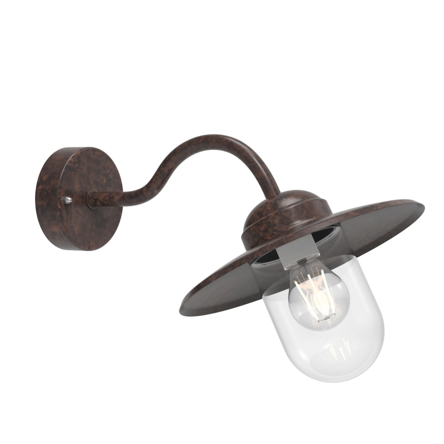 Nordlux - Kültéri fali lámpa LUXEMBOURG 1xE27/60W/230V IP54 barna/patinás