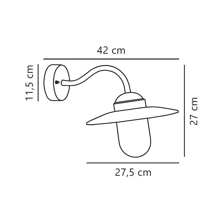 Nordlux - Kültéri fali lámpa LUXEMBOURG 1xE27/60W/230V IP54 barna/patinás