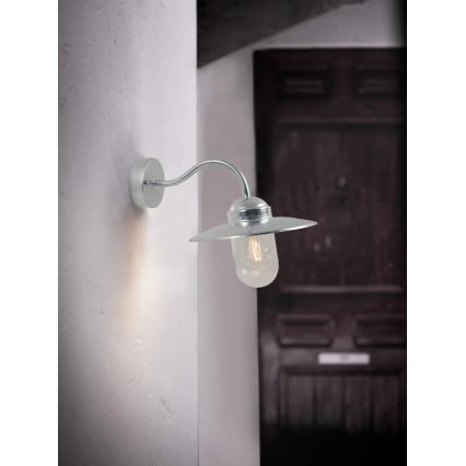 Nordlux - Kültéri fali lámpa LUXEMBOURG 1xE27/60W/230V IP54 ezüst