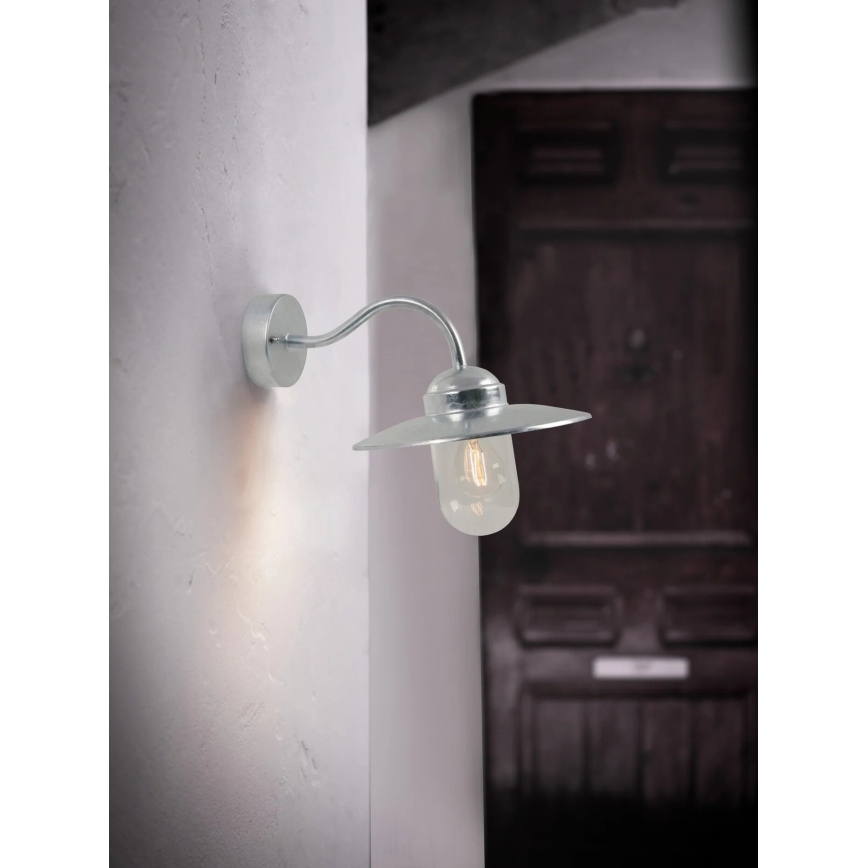 Nordlux - Kültéri fali lámpa LUXEMBOURG 1xE27/60W/230V IP54 ezüst