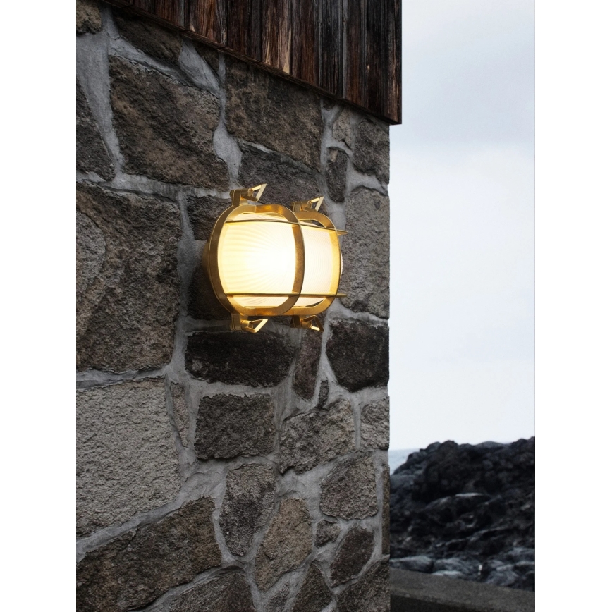 Nordlux - Kültéri fali lámpatest HELFORD 1xE27/12,5W/230V IP64 sárgaréz