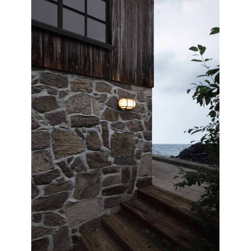 Nordlux - Kültéri fali lámpatest HELFORD 1xE27/12,5W/230V IP64 sárgaréz