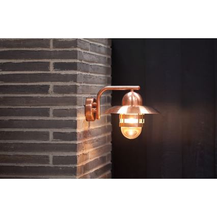 Nordlux - Kültéri fali lámpatest NIBE 1xE27/60W/230V IP54 rézszínű