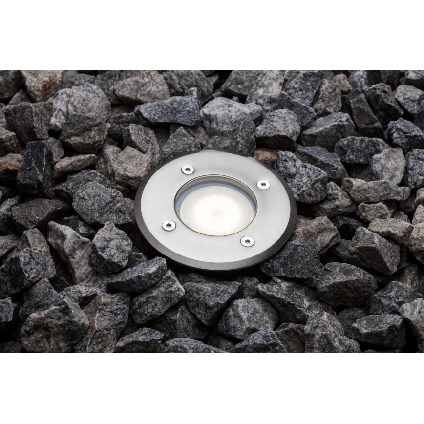 Nordlux - Kültéri taposólámpa PATO 1xGU10/35W/230V IP65 matt króm kerek