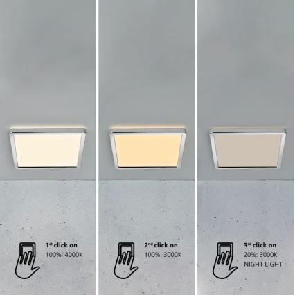 Nordlux - LED fényerőszabályozható fürdőszobai mennyezeti lámpatest OJA LED/14,5W/230V 3000/4000K IP54 30x30 cm