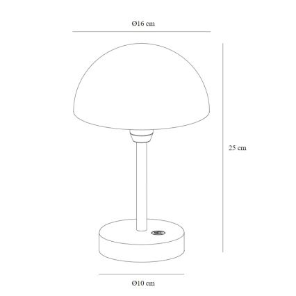 Nordlux - LED dimmelhető újratölthető kültéri asztali lámpa ELLEN LED/2,8W/3,7V 2200 mAh IP44 bézs