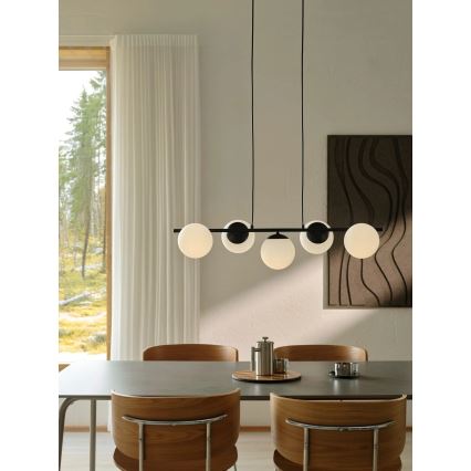 Nordlux - LILLY kábeles csillár 5xE14/10W/230V fekete