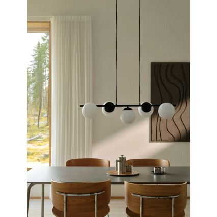 Nordlux - LILLY kábeles csillár 5xE14/10W/230V fekete