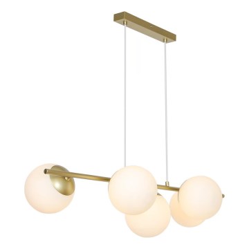 Nordlux - LILLY kábellel függesztett csillár 5xE14/10W/230V sárgaréz