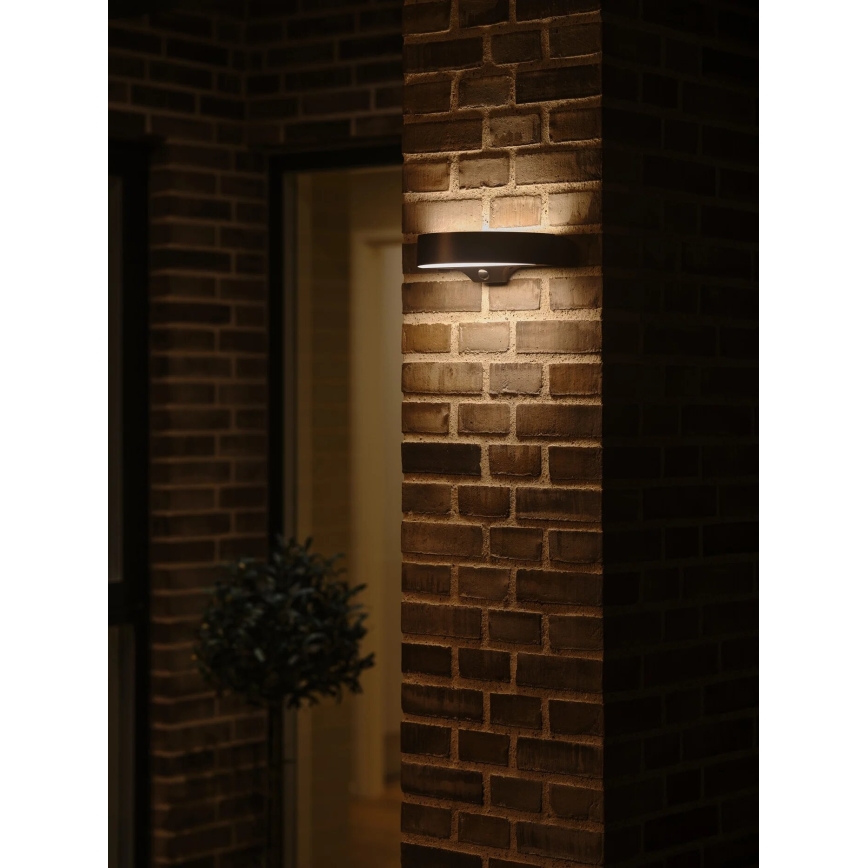 Nordlux - LED napelemes fali lámpa mozgásérzékelővel MONAY LED/5W/5V 3000K IP44 2000 mAh fekete