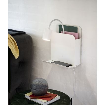 Nordlux - Fali spotlámpa polccal és USB-vel ROOMI 1xGU10/8W/230V fehér