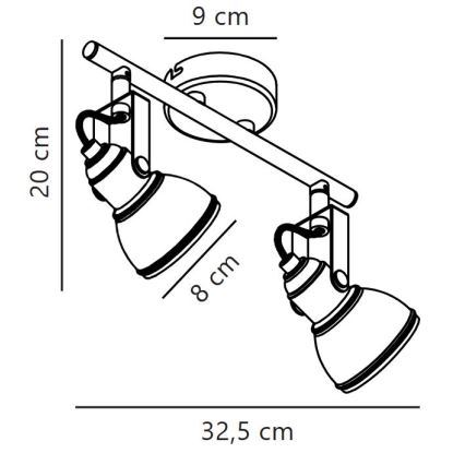 Nordlux - Spotlámpa ASLAK 2xGU10/35W/230V fehér