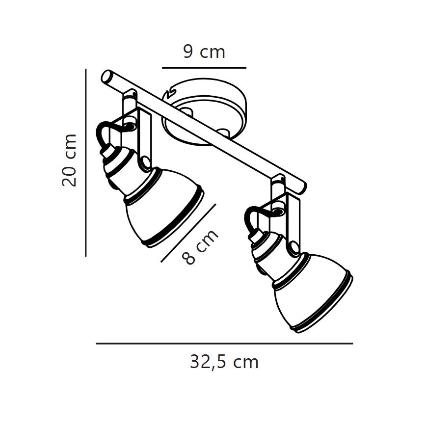 Nordlux - Spotlámpa ASLAK 2xGU10/35W/230V fehér