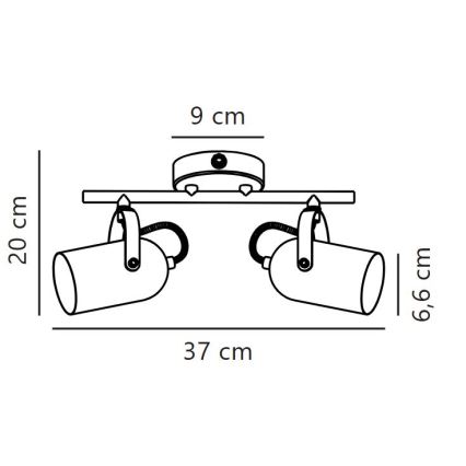 Nordlux - Spotlámpa LOTUS 2xE14/40W/230V