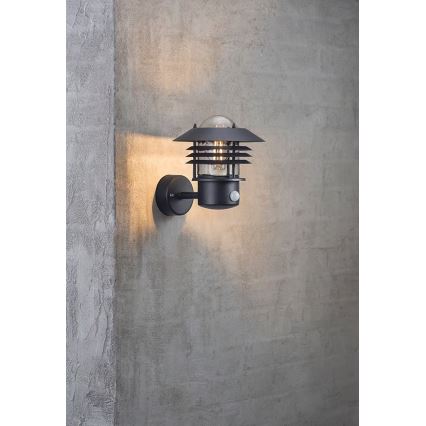 Nordlux - Kültéri fali lámpatest érzékelővel VEJERS 1xE27/60W/230V IP54 fekete