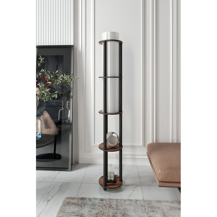 NOTO polcos állólámpa, 1xE27/40W/230V, barna/fekete