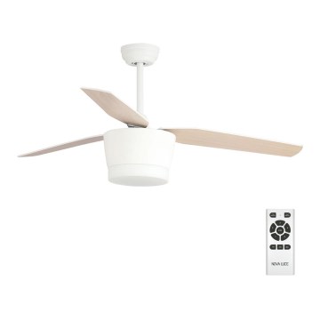 NOVA LUCE 5260261 - LED Mennyezeti ventilátor MOONSOON LED/18W/230V + távirányító fehér