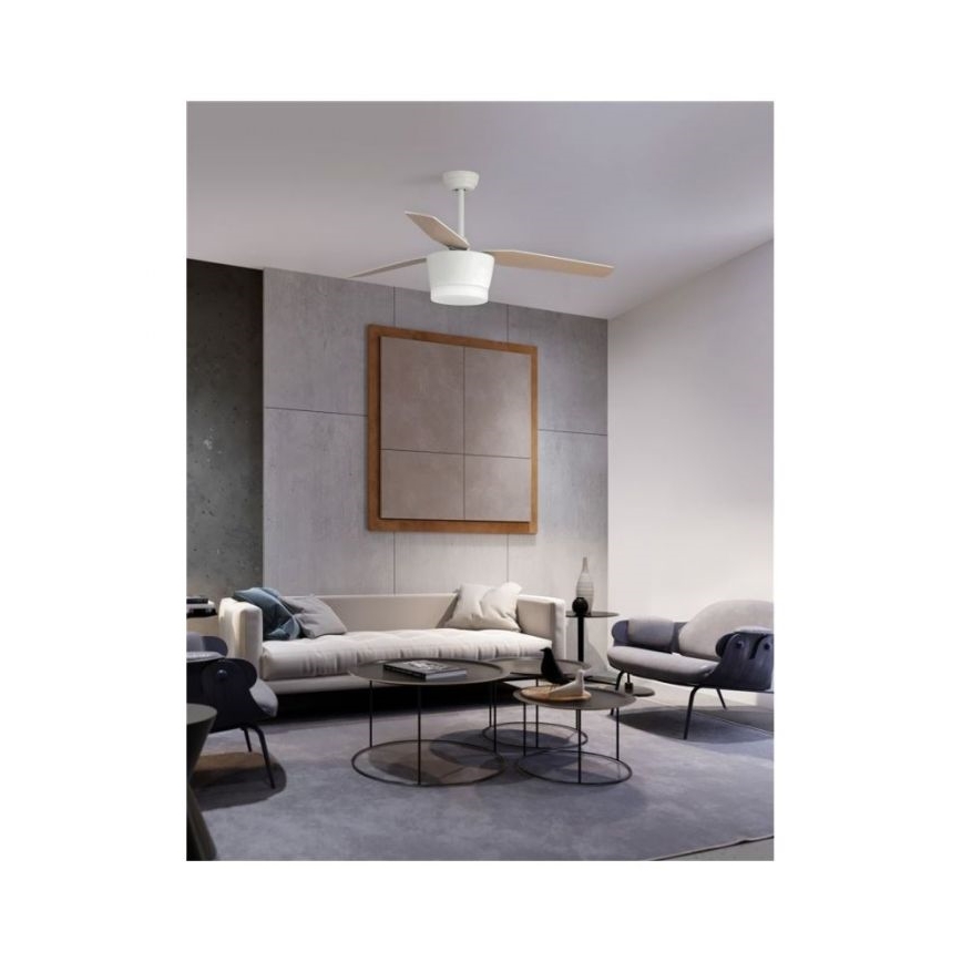 NOVA LUCE 5260261 - LED Mennyezeti ventilátor MOONSOON LED/18W/230V + távirányító fehér