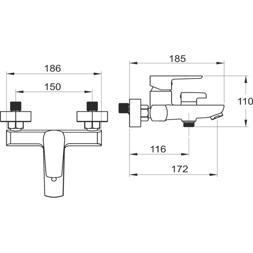 Novaservis - Fürdőcsap METALIA matt fekete