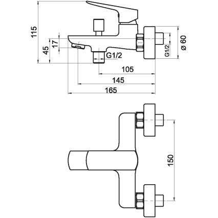 Novaservis - Fürdőcsap NOBLESS EGO matt fekete