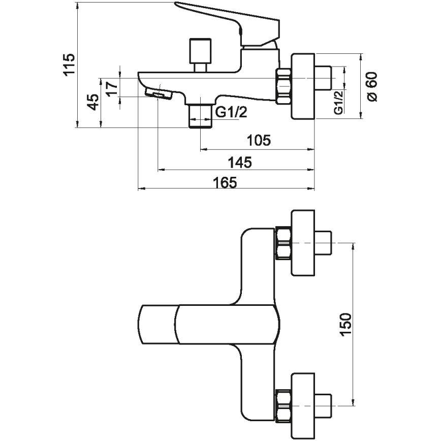 Novaservis - Fürdőcsap NOBLESS EGO matt fekete