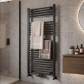 Novaservis - Fürdőszobai törölközőszárító radiátor 644W/230V 120x60 cm fekete, egyenes