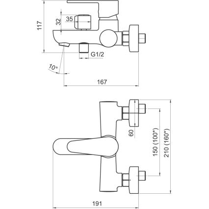 Novaservis - Kádkészlet csapteleppel TITANIA FRESH ECO fényes króm