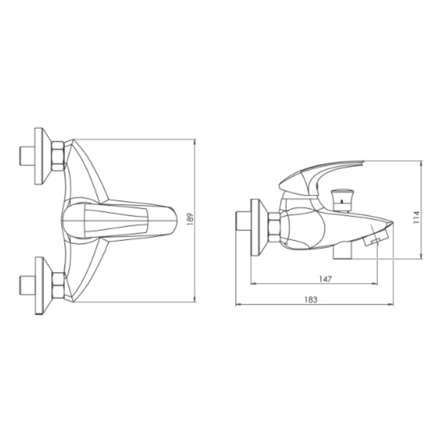 Novaservis - METALIA kádcsaptelep, fényes króm