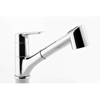 Novaservis - Mosogató csaptelep kihúzható zuhanyfejjel METALIA fényes króm