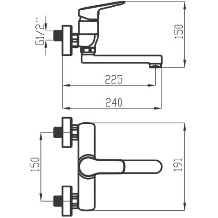 Novaservis - Mosdó/mosdócsap METALIA fényezett króm