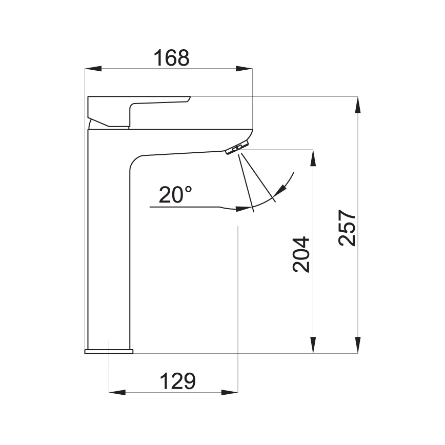 Novaservis - Mosdócsap METALIA ECO 25,7 cm matt fekete