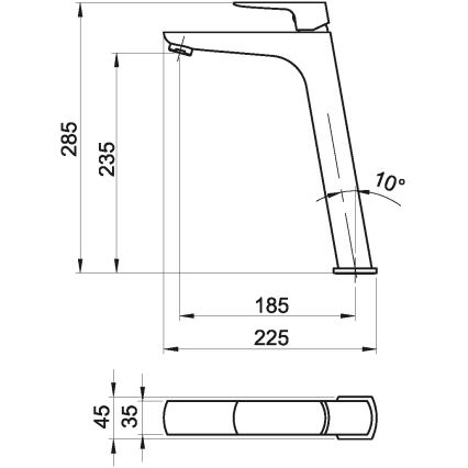 Novaservis - Mosdócsap NOBLESS EGO 28,5 cm fényezett króm