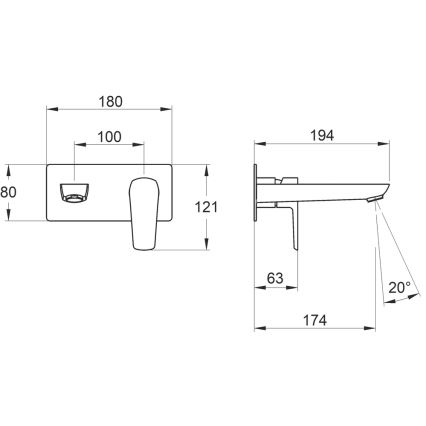 Novaservis - Mosdócsap rejtett beépítéshez METALIA ECO fényezett króm