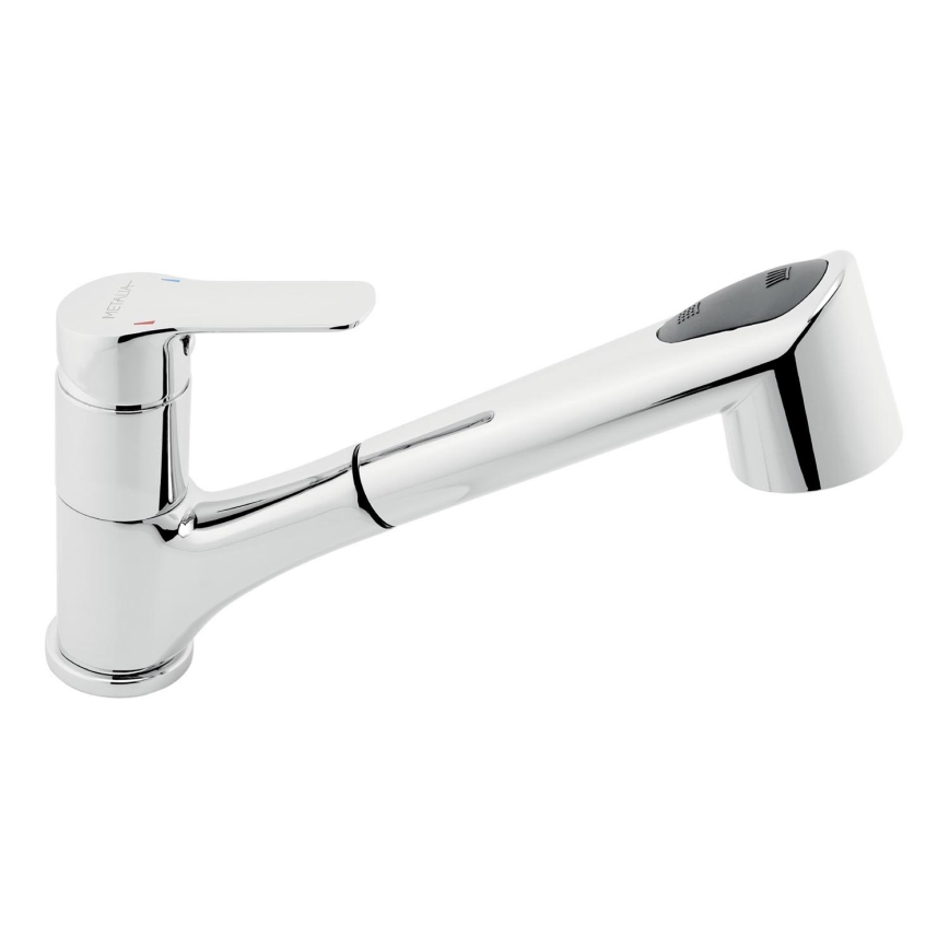 Novaservis - Mosogató csaptelep kihúzható zuhanyfejjel METALIA fényes króm