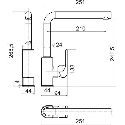 Novaservis - Mosogató csaptelep NOBLESS SHARP fényes króm
